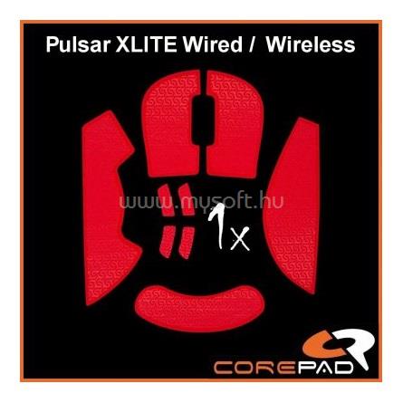 COREPAD Mouse Rubber Sticker #722 - Pulsar Xlite Wired/ Wireless gaming Soft Grips piros