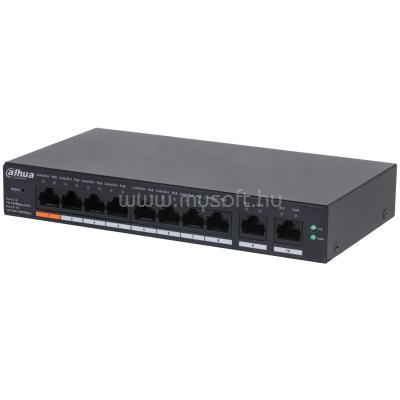 DAHUA CS4010-8ET-60 PoE switch (Cloud menedzsment; 8x100Mbps PoE + 2x 1Gbps uplink, 60W)