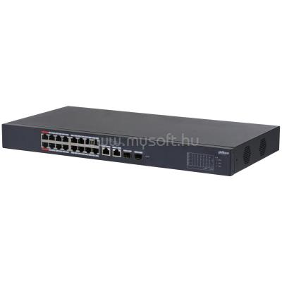 DAHUA PoE switch - CS4218-16ET-240 (Cloud menedzsment; 16x 100Mbps at/af PoE; 2x 1Gbps; 2x 1Gbps SFP port; 240W PoE)