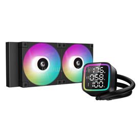 DEEPCOOL LD240 CPU vízhűtés (max 21dB; max. 122,39 m3/h; 2x12cm, LED kijelző, fekete) DEEPCOOL_LD240 small