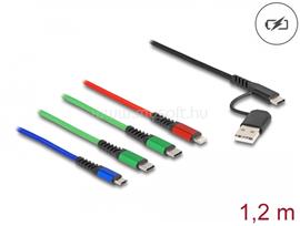 DELOCK 1,20 m hosszú, USB töltő kábel 4 az 1 A-típusú USB + USB-C apa Lightning-, Micro USB- és 2 x USB Type-C csatlakozáshoz DL87035 small