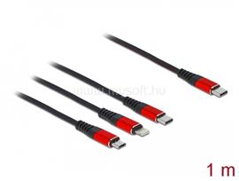 DELOCK 1 m hosszú, USB töltő kábel 3 az 1 USB Type-C  apa Lightning -, Micro USB- és USB Type-C DL86711 small