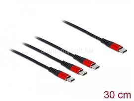 DELOCK 30 cm hosszú, USB töltő kábel 3 az 1 USB Type-C  apa 3 x USB Type-C  csatlakozáshoz DL86712 small