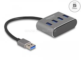 DELOCK 4 portos USB 3.2 Gen 1 hub USB Type-A csatlakozóval   USB Type-A portok a tetején DL63190 small