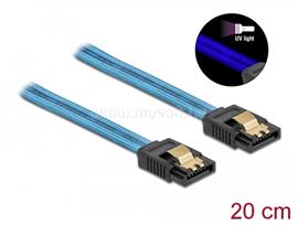 DELOCK 6 Gb/s SATA kábel UV fényhatással kék színű, 20 cm DL82121 small