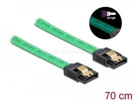 DELOCK 6 Gb/s SATA kábel UV fényhatással zöld színű, 70 cm DL82112 small