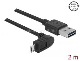 DELOCK 83856 USBA - USB Micro-B (derékszögben hajlított) kábel 2m (fekete) DL83856 small