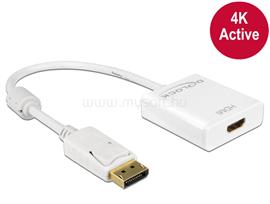 DELOCK Adapter Displayport 1.2-dugós csatlakozó > HDMI-csatlakozóhüvely 4K aktív, 20cm, fehér DL62608 small