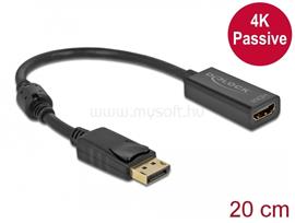 DELOCK Adapter DisplayPort 1.2-dugós csatlakozó -HDMI-csatlakozóhüvely 4K passzív fekete DL63559 small