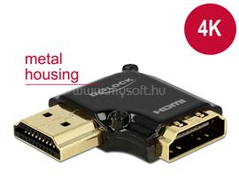 DELOCK adapter Gyors-sebességű HDMI Ethernettel - HDMI-A anya > HDMI-A apa 4K 90 fokos bal fekete DL65660 small