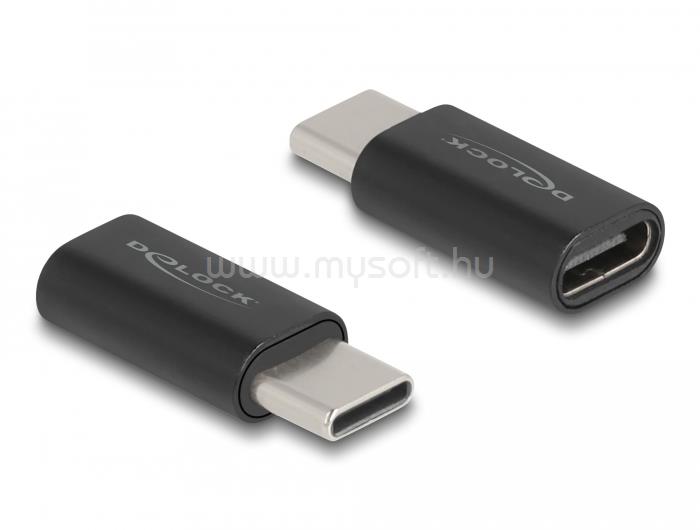 DELOCK Adapter SuperSpeed USB 10 Gb/s (USB 3.2 Gen 2) USB Type-C dugasz-alj portímélővel fekete