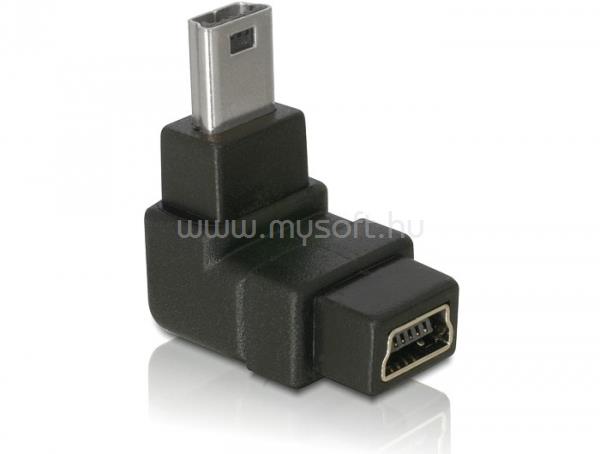 DELOCK Adapter USB-B mini 5tűs apa/anya 90  derékszögű USB-B mini 5tűs adapter