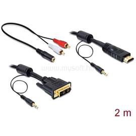 DELOCK Átalakító Kábel - 84455 (DVI-D(18+1) -> HDMI, apa/apa, hanggal, 2m) DL84455 small