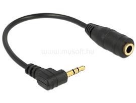 DELOCK audio sztereó kábel, 2.5 mm hajlított apa > 3.5 mm anya 3 pin, 14 cm DL65397 small