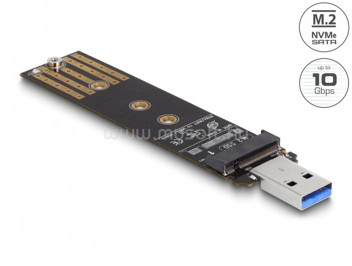 DELOCK Combo Converter M.2 NVMe PCIe vagy SATA SSD USB 3.2 Gen 2-vel