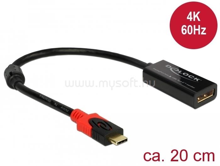 DELOCK DisplayPort átalakító USB Type-C  kijelzőhöz 4K 60 Hz