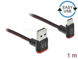 DELOCK EASY-USB 2.0 kábel A-típusú csatlakozódugó - USB Type-C  csatlakozódugó, ívelt felfelé / lefe DL85276 small