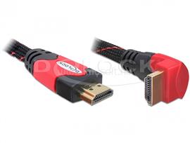 DELOCK High Speed HDMI Ethernet kábel, A-A apa/apa 1,0m hajlított DL82685 small