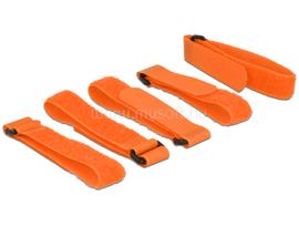 DELOCK Hurkolható rögzítők, 300 mm x 20 mm (H x Sz), 5 darab hurokkal, narancssárga DL18707 small