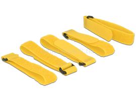 DELOCK Hurkolható rögzítok, 300 mm x 20 mm (H x Sz), 5 darab hurokkal, sárga DL18708 small
