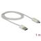 DELOCK Kábel - 83604 (USB-A 2.0 -> USB Micro-B, apa/apa, adat és töltőkábel LED visszajelzéssel, Fehér, 1m) DL83604 small