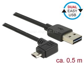 DELOCK Kábel, EASY-USB 2.0-s A csatlakozó > EASY-USB 2.0-s Micro-B csatlakozó ívelt bal / jobb, 0,5m DL83847 small