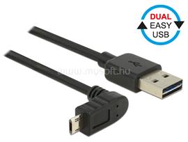 DELOCK Kábel, EASY-USB 2.0-s A-típusú csat. > EASY-USB 2.0-s Micro-B típusú csat.ívelt 0,5 m, fekete DL83849 small