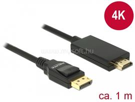 DELOCK Kábel Displayport 1.2 dugó > High Speed HDMI-A dugó passzív 4K 1 m fekete DL85316 small