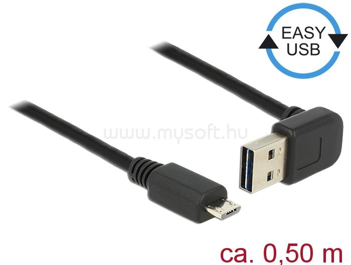 DELOCK Kábel EASY-USB 2.0-s A típusú csatlakozódugó, ívelt felfelé / lefelé > USB 2.0-s Micro-B-típus