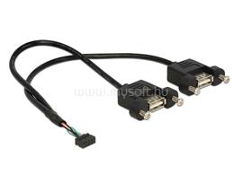 DELOCK kábel USB 2.0 tűs fejléc 2,00 mm-es 10 tűs anya>2xUSB 2.0 Type-A anya panelre szerel. 25x25cm DL84832 small
