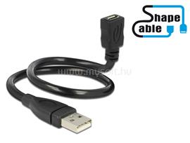 DELOCK kábel USB 2.0 Type-A apa > USB 2.0 Micro-B anya ShapeCable 0,35 m DL83921 small