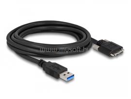DELOCK Kábel USB 3.0 A-Típusú dugó - Micro-B Típusú dugó csavarokkal ellátott 1 m DL87799 small