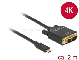 DELOCK Kábel USB Type-C csatlakozó > DVI 24+1 csatlakozó (DP váltakozó mód) 4K 30 Hz, 2 m, fekete DL85321 small