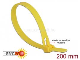 DELOCK Kábelösszekötő újrahasznosítható hőálló hossza 200 mm, szélessége 7,5 mm, 100 db. sárga DL18759 small