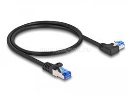DELOCK RJ45 hálózati kábel Cat.6A S/FTP egyenes / balra hajló 0,5 m fekete DL80217 small