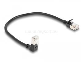 DELOCK RJ45 hálózati kábel Cat.6A S/FTP vékony 90 fokban lefelé hajló / egyenes 0,25 m fekete DL80303 small