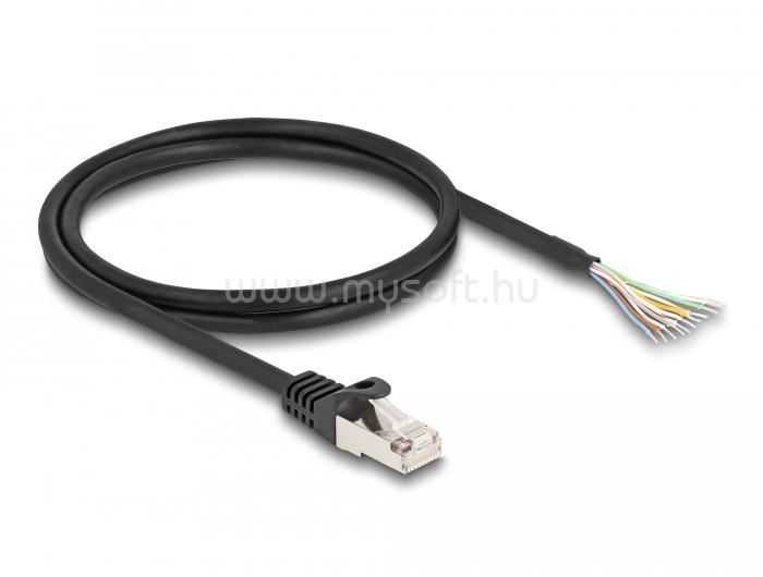 DELOCK RJ50 kábel apa - nyílt vezetékvégek S/FTP 1 m fekete
