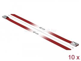 DELOCK rozsdamentes acél kábelkötegek hossza 400 x szélesség 7,9 mm piros 10 db. DL18783 small