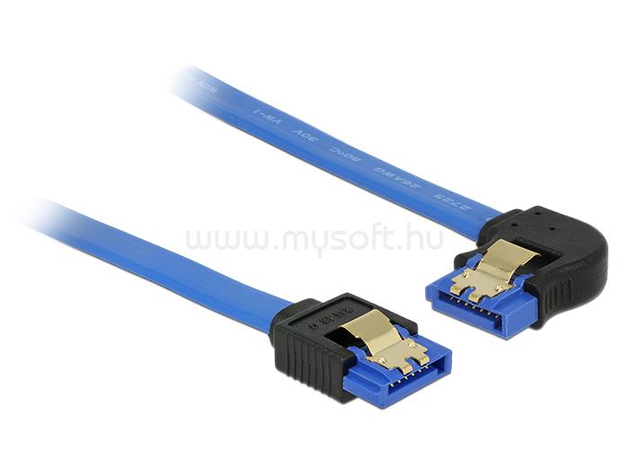 DELOCK SATA-kábel, 6 Gb/s, hüvely, egyenes > SATA hüvely, balra néző csatlakozódugóval, 20 cm, kék