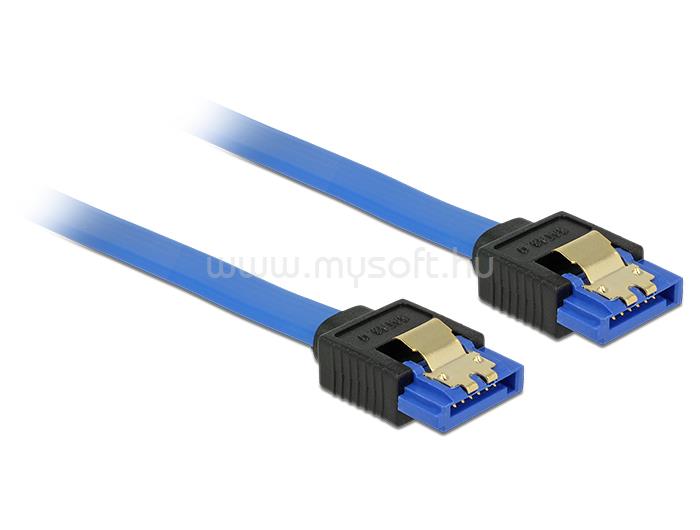 DELOCK SATA-kábel, 6 Gb/s, hüvely, egyenes > SATA hüvely, egyenes, 50 cm, kék aranyszínu kapcsokkal