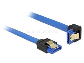 DELOCK SATA-kábel, 6 Gb/s, hüvely, egyenes > SATA hüvely, lefelé ívelt, 10 cm, kék aranyszínű kapcsokkal DL85088 small