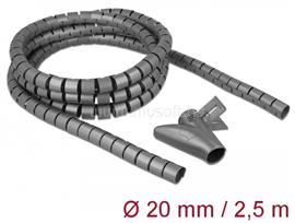 DELOCK Spirális kábelburkolat behúzó eszközzel 2,5 m x 20 mm szürke DL18844 small