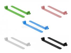 DELOCK szilikon színes kábelkötegelő újrahasznosítható 10 darabos csomagban DL18828 small