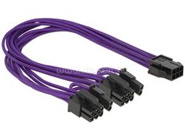 DELOCK tápkábel PCI Express 6 tűs anya > 2 x 8 tűs apa textil árnyékolás (lila) DL83704 small