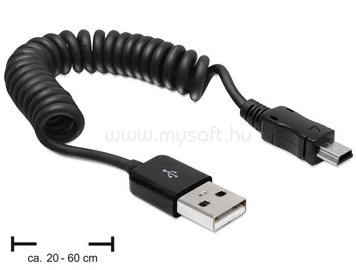 DELOCK USB 2.0-A anya > USB mini apa spirál kábel