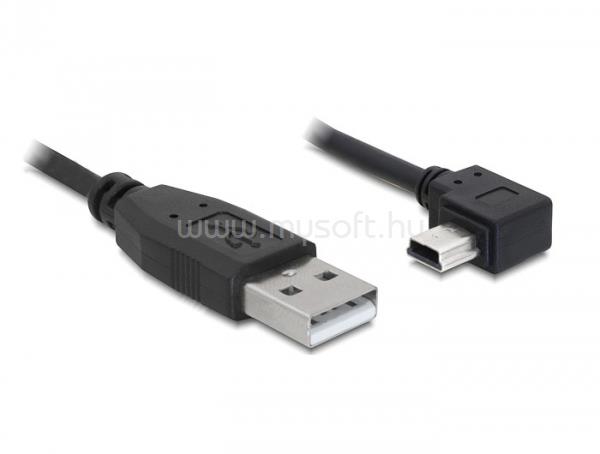 DELOCK USB 2.0-A apa - USB mini-B 5 tűs  könyök apa átalakító kábel, 5m