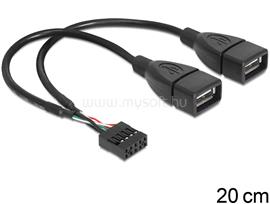 DELOCK USB 2.0 A típus, 2 x anya - pin fejes kábel DL83292 small