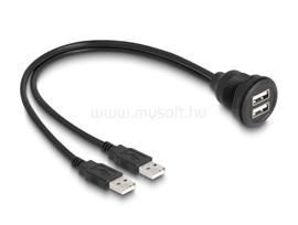 DELOCK USB 2.0 kábel 2 x USB A-típusú apa végződéssel, valamint egy 2 x USB A-típusú anya beépített végződéssel 1 m, fekete DL88104 small