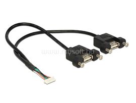 DELOCK USB 2.0-s kábel, 1,25 mm, 8 tűs > 2 x USB 2.0 A típusú panelrögzítés, 25 cm DL84839 small