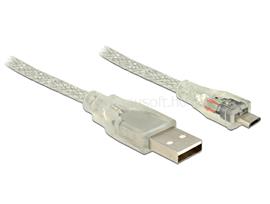 DELOCK USB 2.0-s kábel A-típusú csatlakozódugóval > USB 2.0 Micro-B csatlakozódugóval 2 m, áttetsző DL83901 small